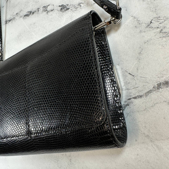 Louis Vuitton Exotic Lizard Leather Rossmore PM Black Evening Crossbody LV Bag - Picture 11 of 15